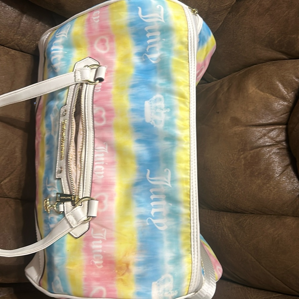 Tie-dye juicy duffel bag